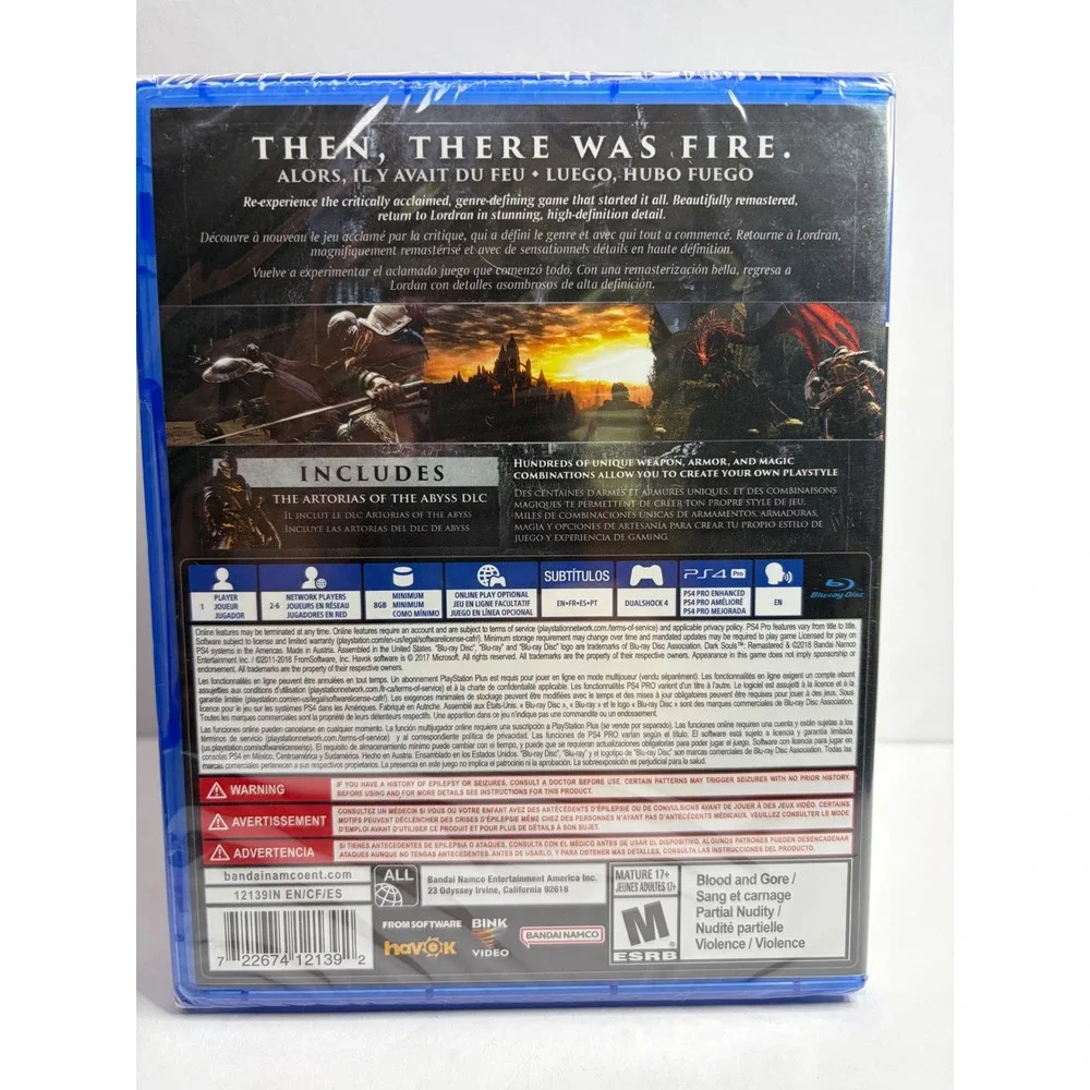 Dark Souls Remastered PS4 PlayStation 4 Bandai Namco Action RPG New Sealed